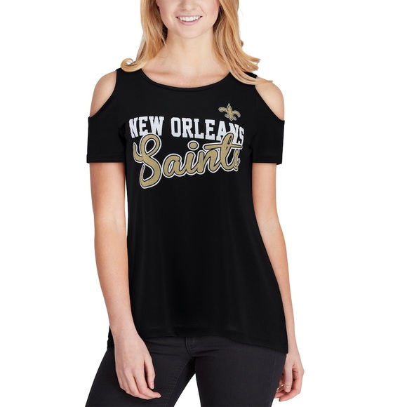 G-III 4her by Carl Banks Tops - NFL New Orleans Saints G-III 4Her by Carl Banks Women’s Cold Shoulder Top
